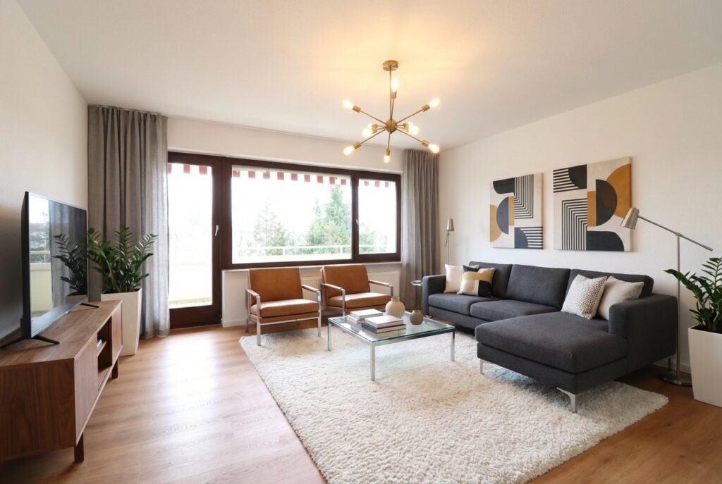 Wohnzimmer mit Balkon 1